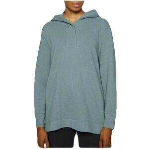 Athleta Coaster Luxe Waffle Hoodie Long Sleeve Sweatshirt in Seafoam Green Sm